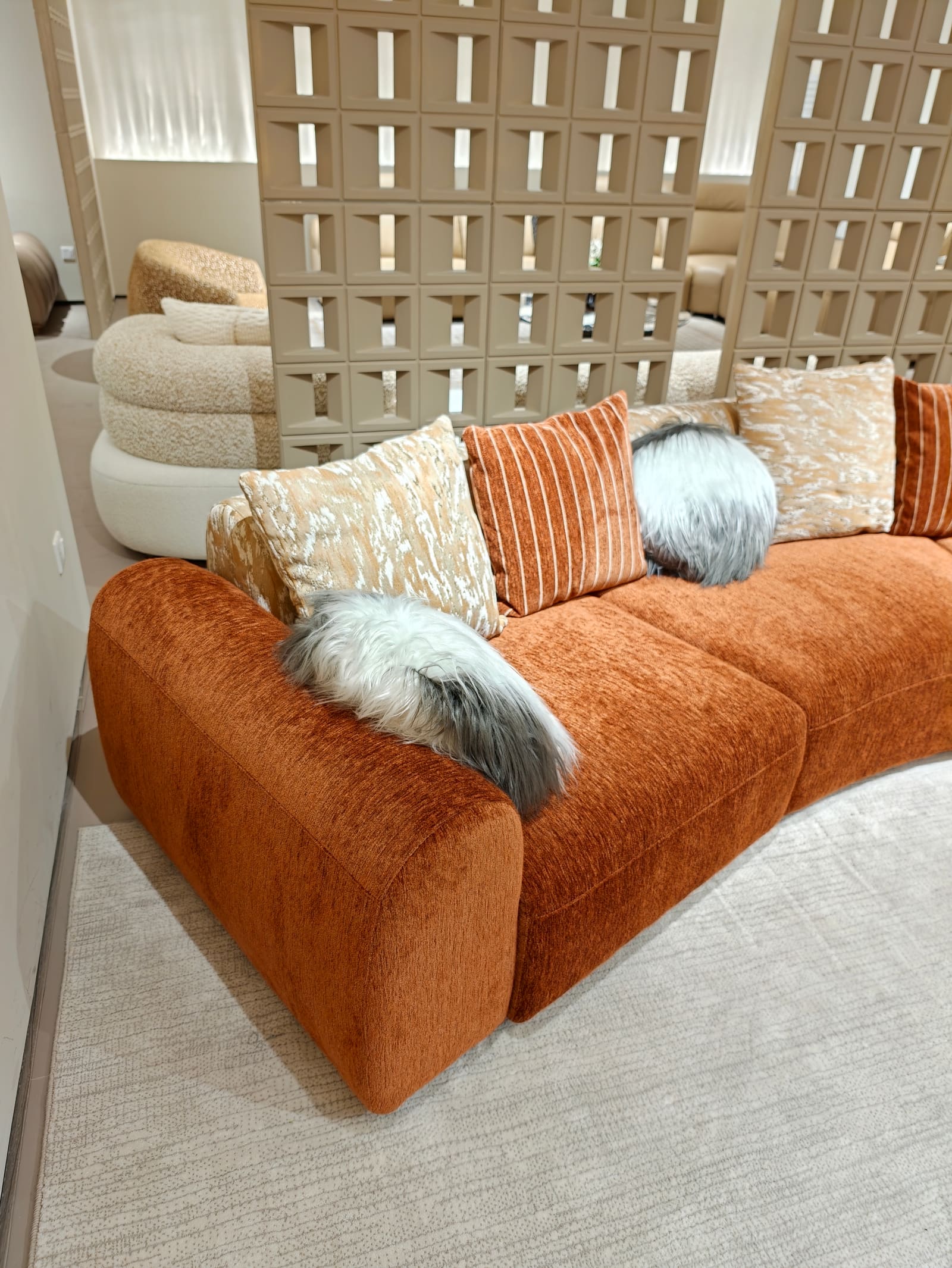 Curved Chenille Modular Sectional Sofa 5015 5
