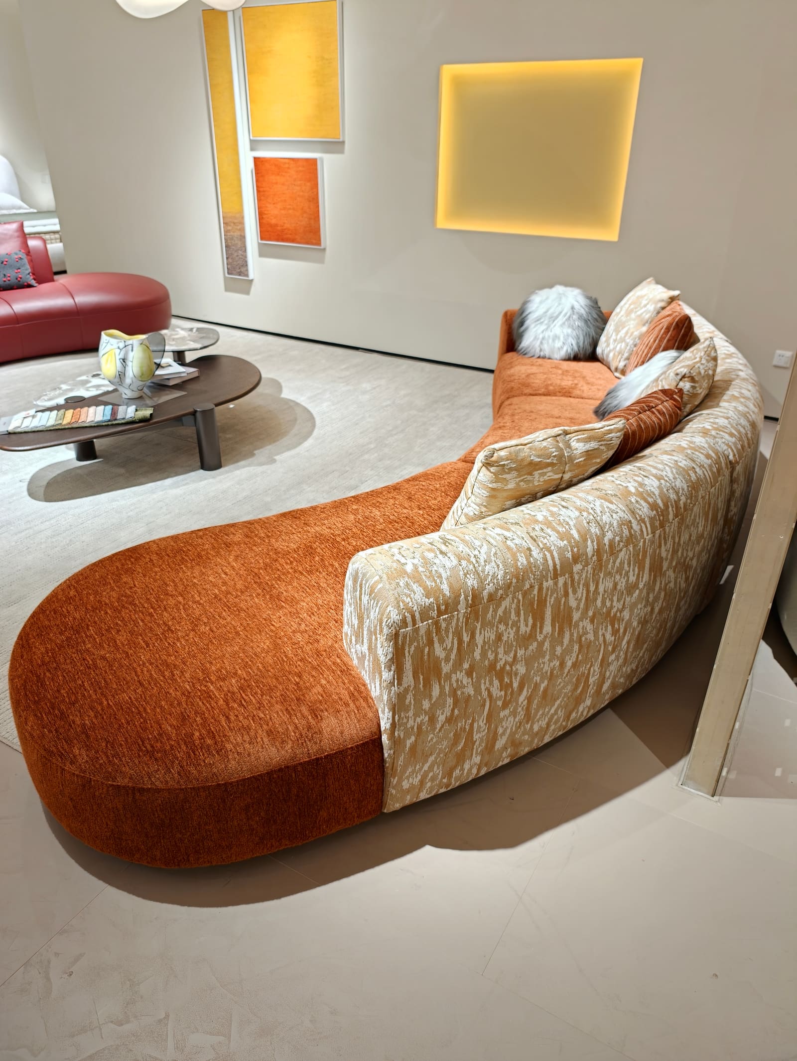 Curved Chenille Modular Sectional Sofa 5015 10