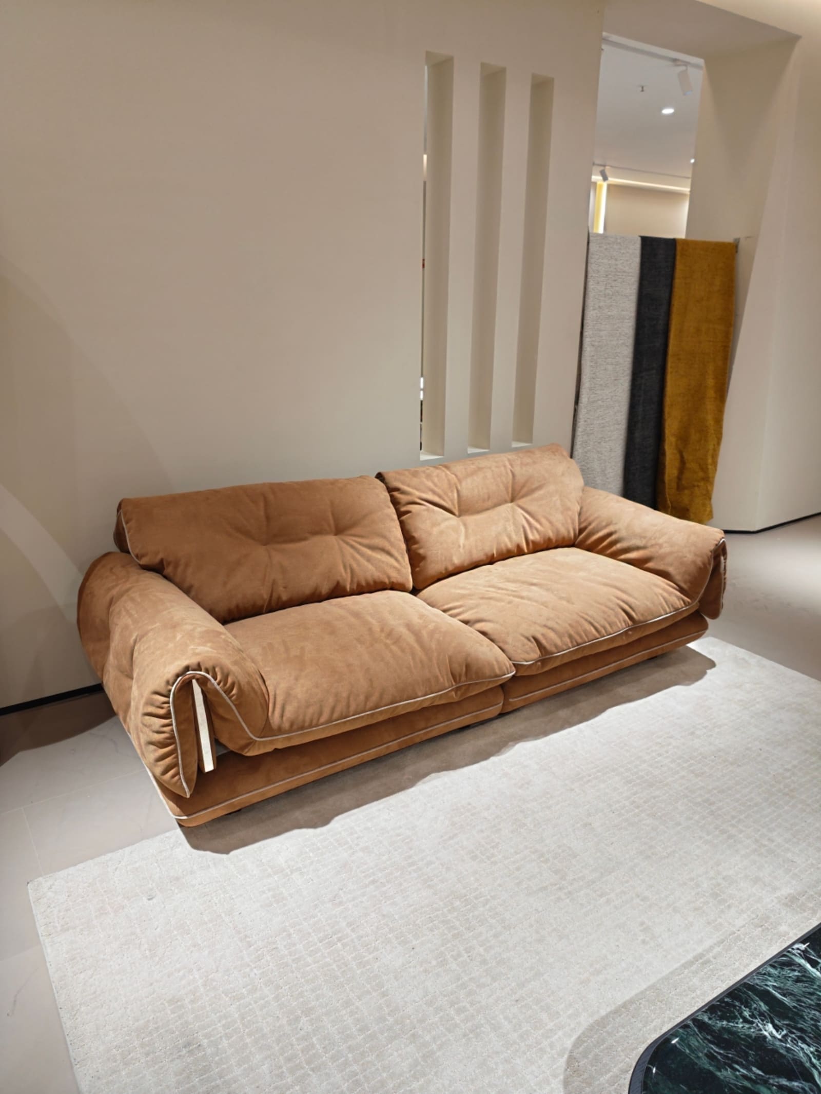 Suede Fabric Modular Two-Seater Sofa D076 2