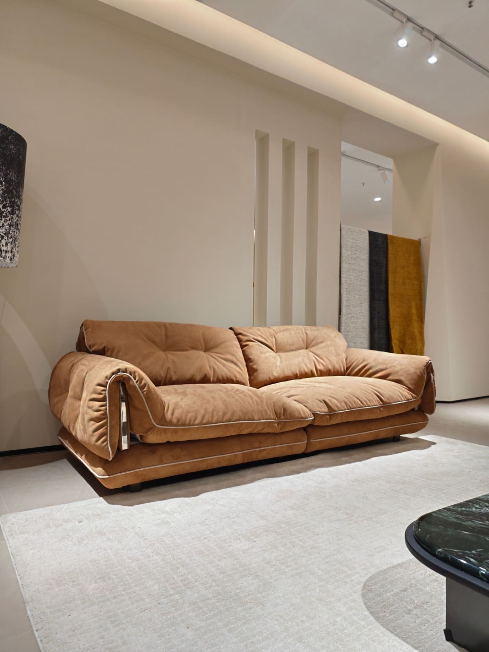 Suede Fabric Modular Two-Seater Sofa D076 3