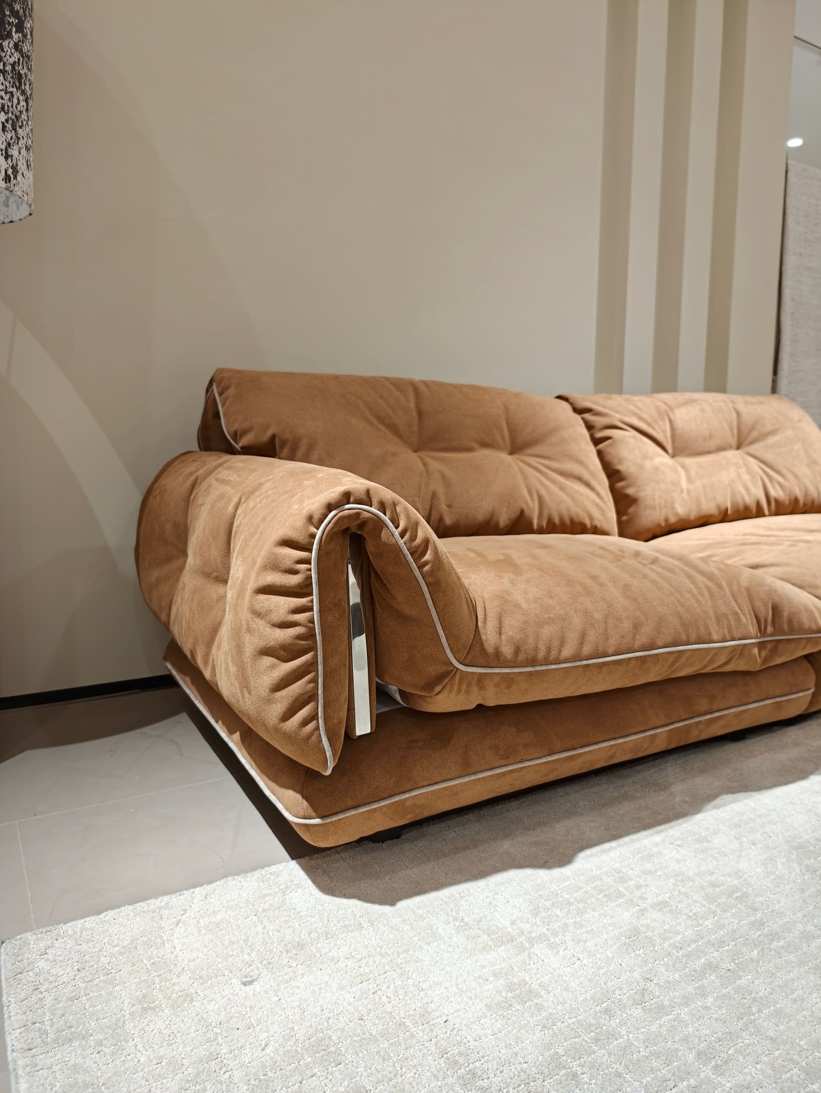 Suede Fabric Modular Two-Seater Sofa D076 5