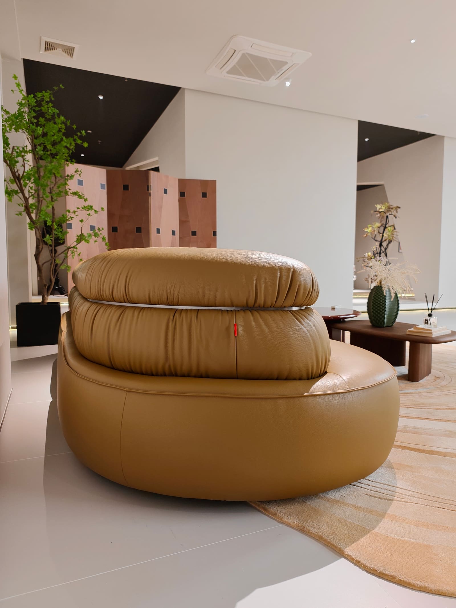 Curved Leather & Eco-Leather Sectional Sofa with Chaise HD2419 4