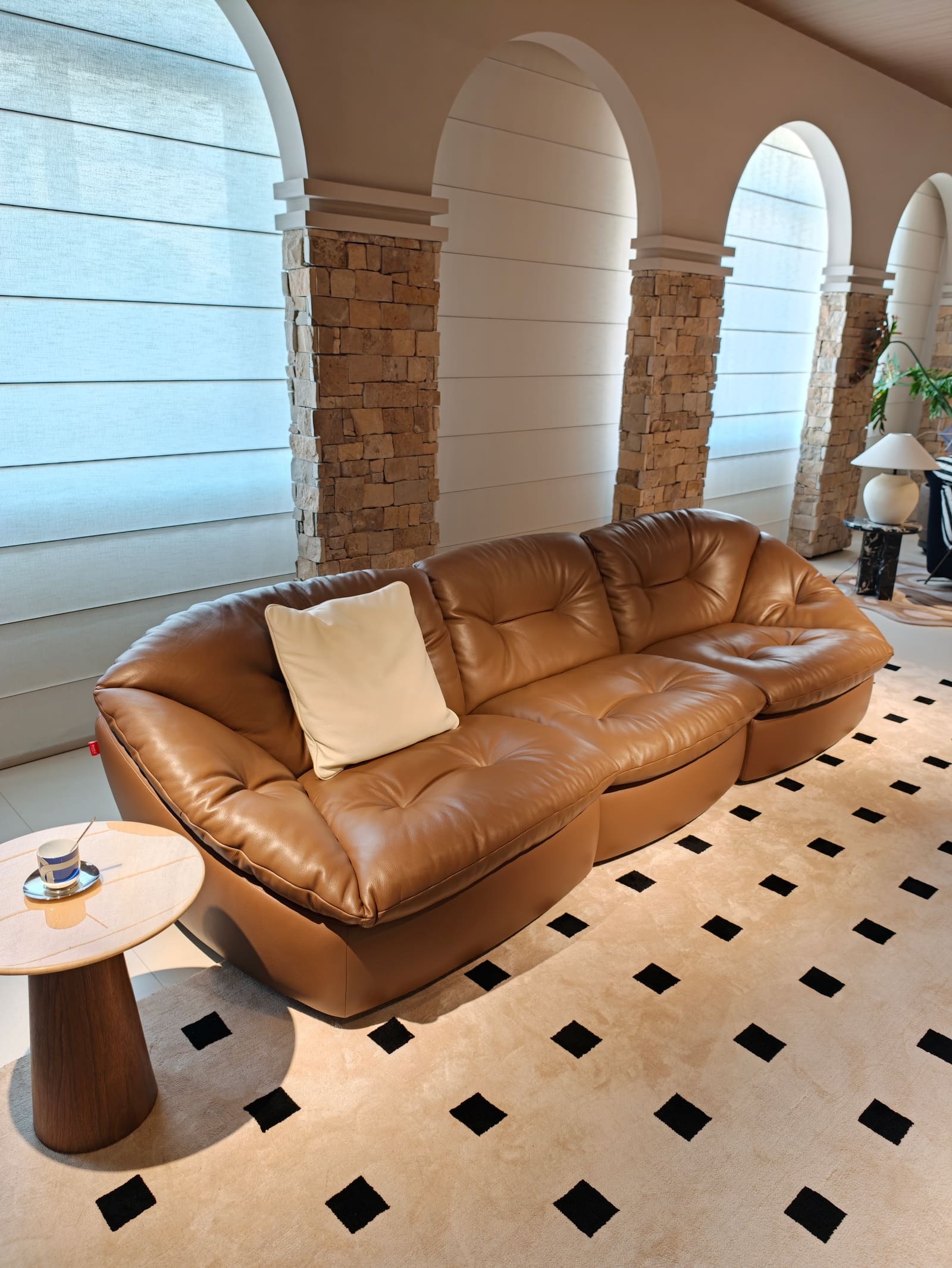 Top-Grain Leather Modular Sofa with Center Seat HD2425C 6