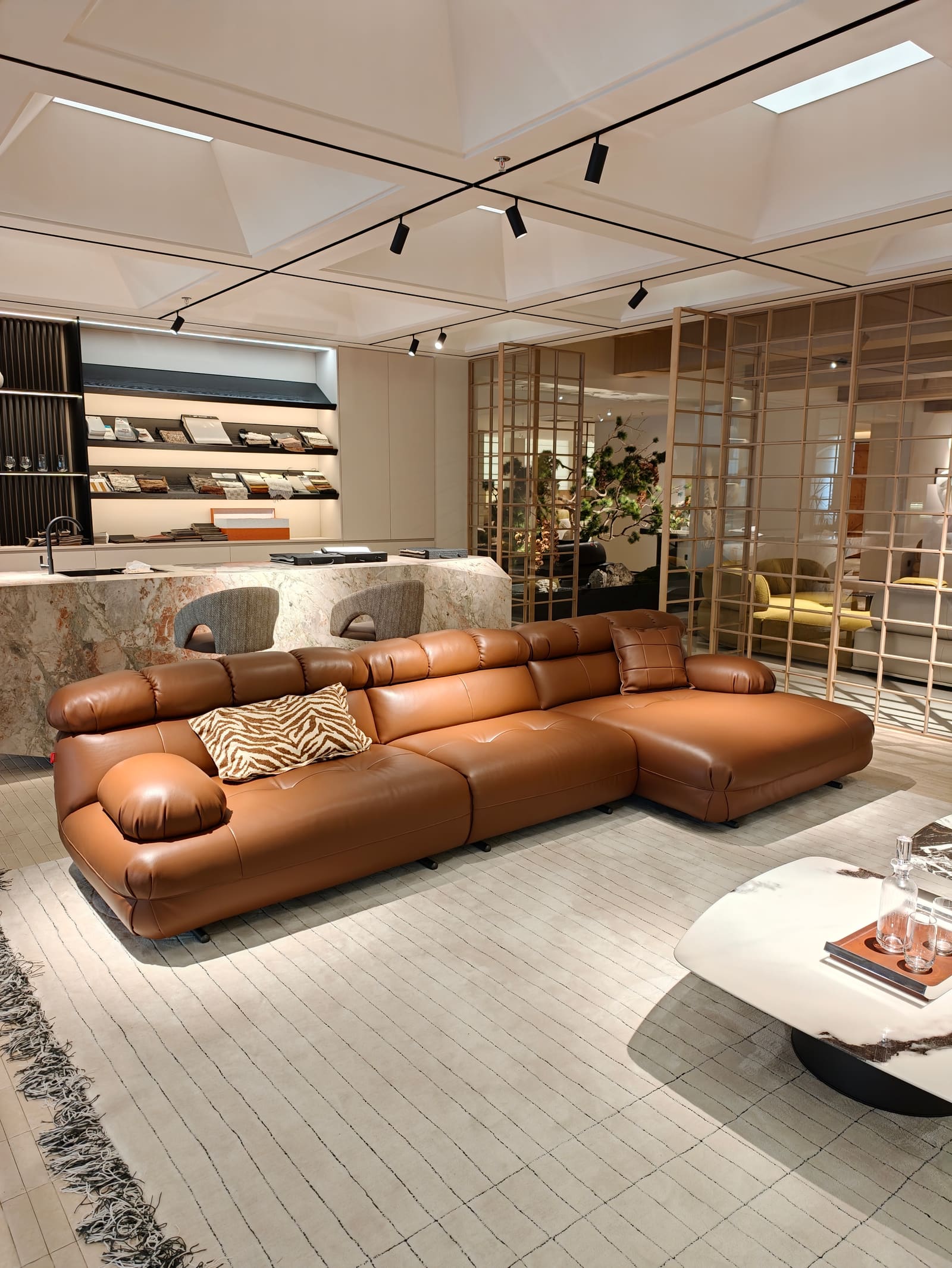 Modern Modular Leather Sectional Sofa with Chaise HD2442B