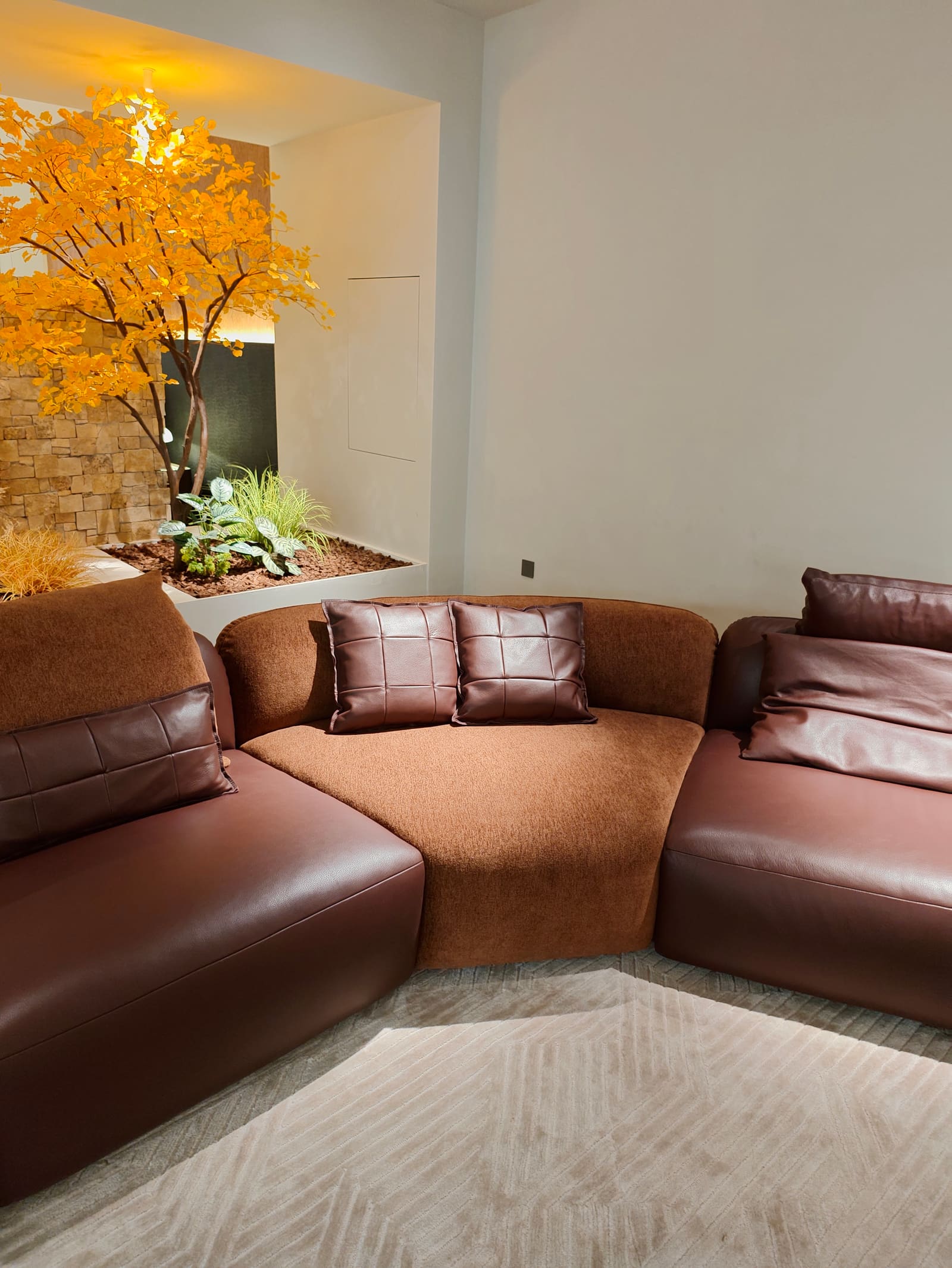 Large Curved Modular Leather Sectional Sofa HD2444B 4