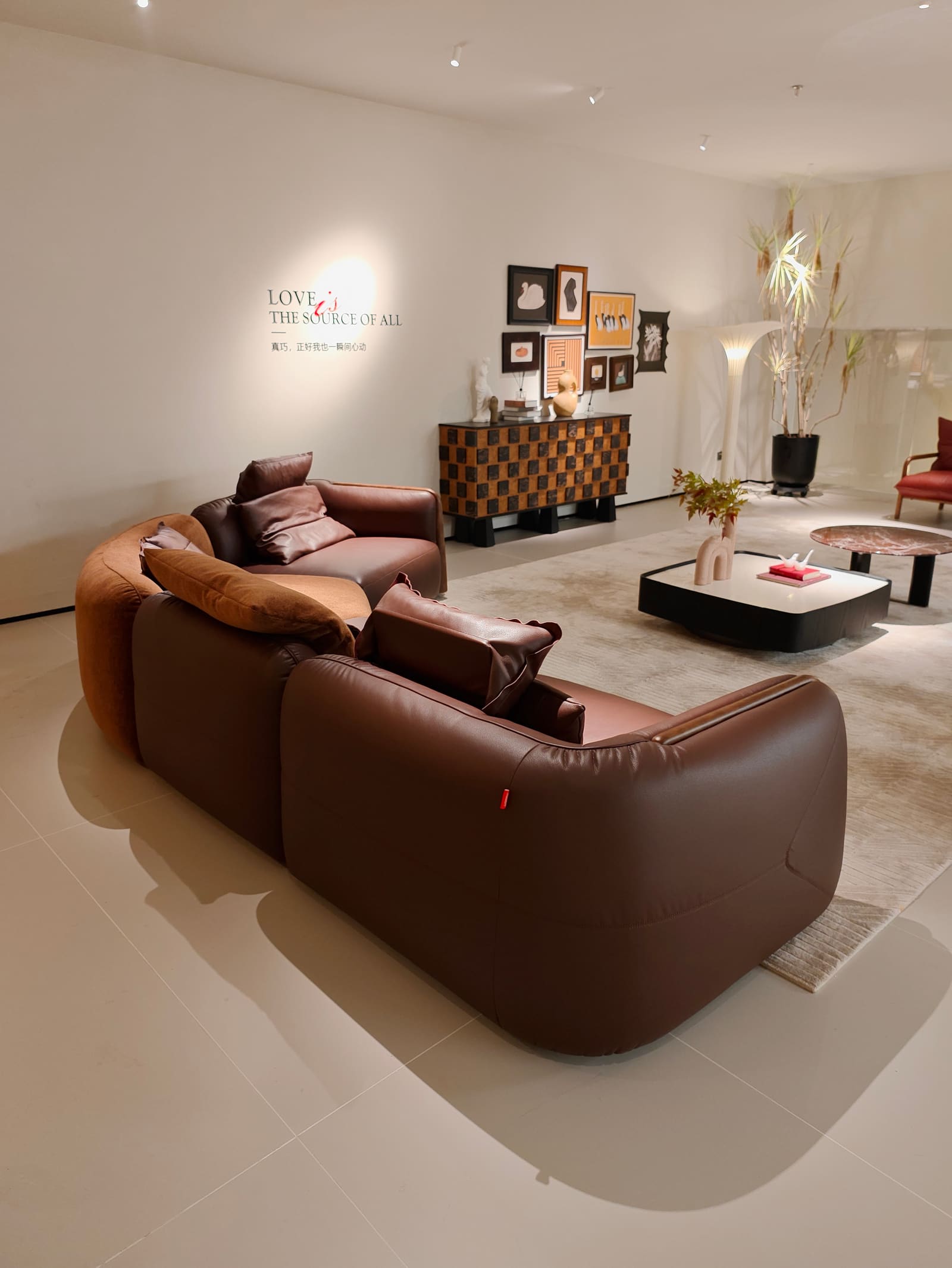 Large Curved Modular Leather Sectional Sofa HD2444B 7