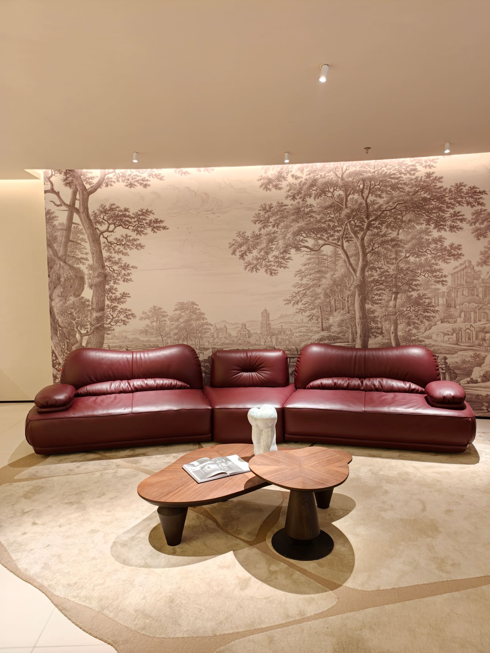 Convertible Modular Leather & Fabric Sofa with Movable Armrests HD2445 4