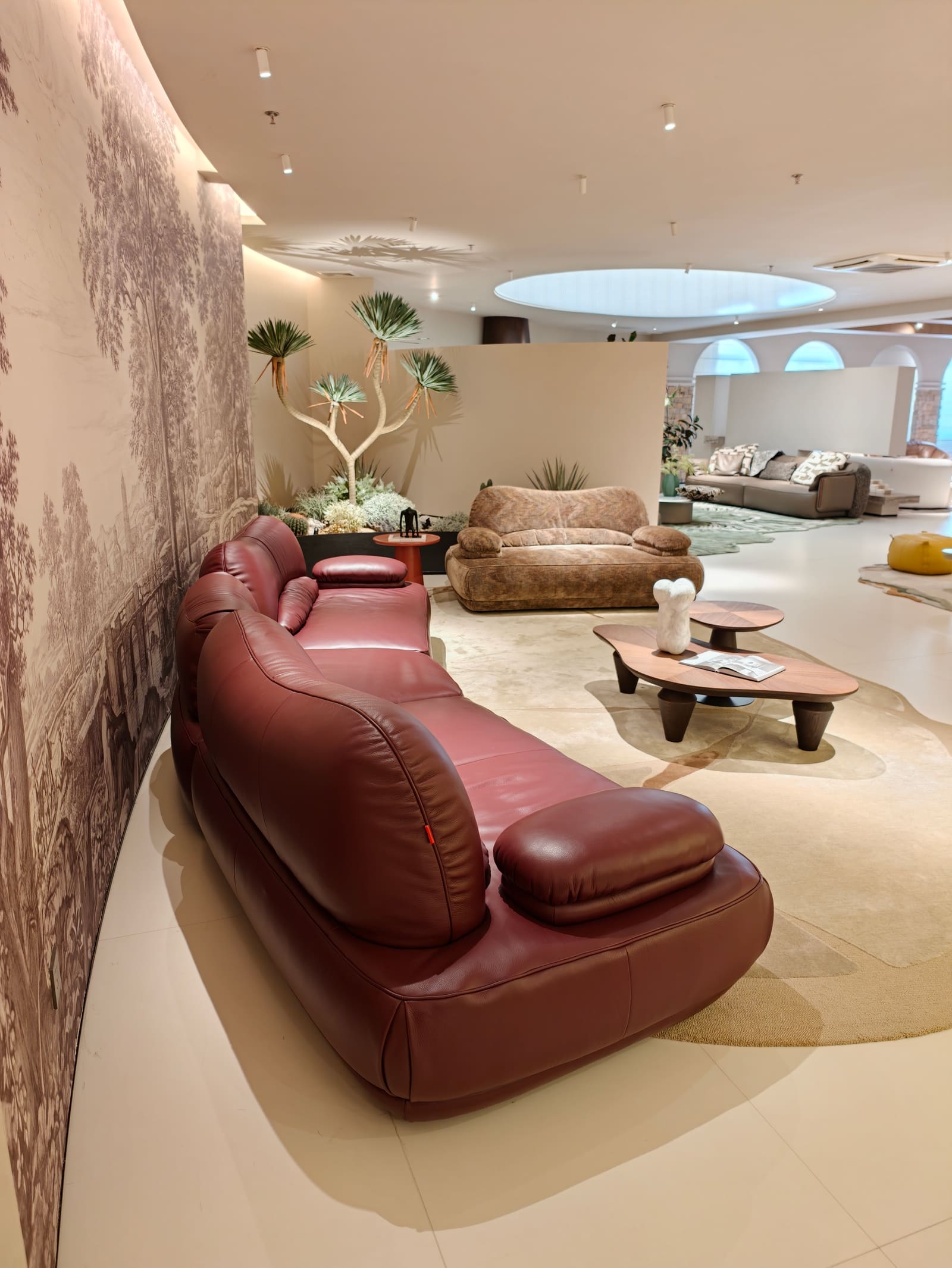 Convertible Modular Leather & Fabric Sofa with Movable Armrests HD2445 6