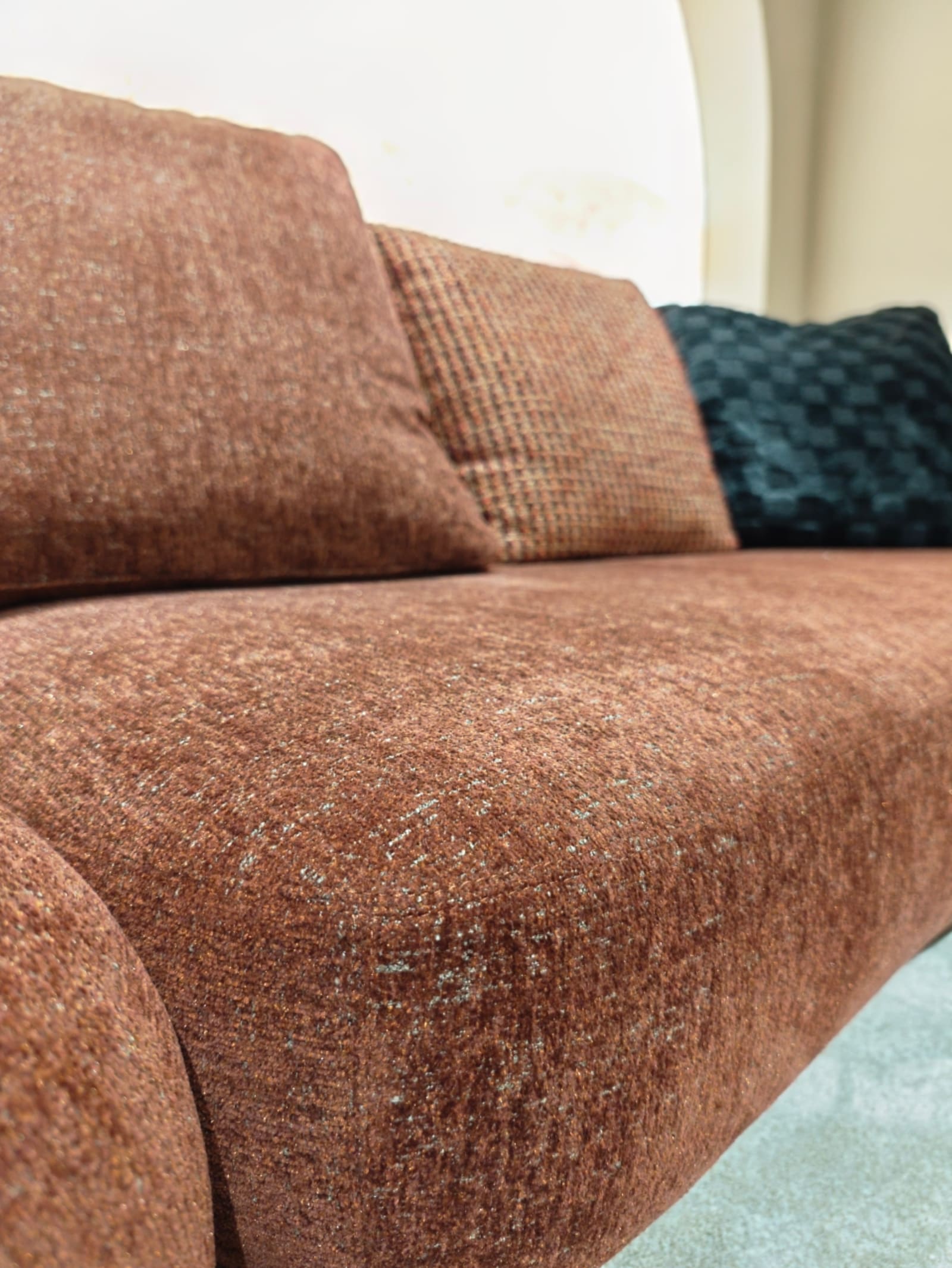 Curved Velvet Sectional Sofa with Ottoman T5022 8